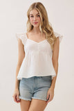 Gauze Baby Doll Ruffle Top