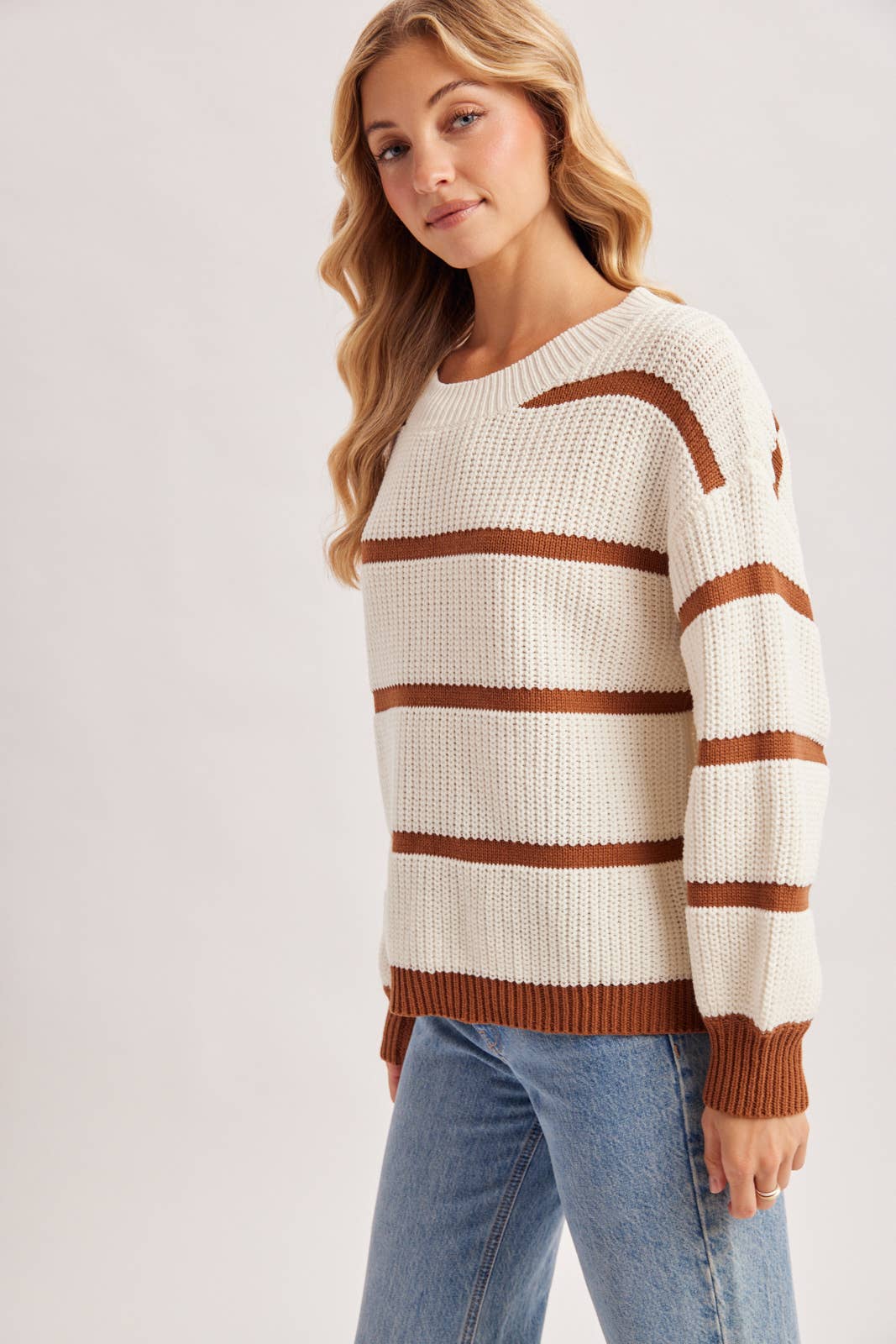 Slouchy Stripe Knit Sweater