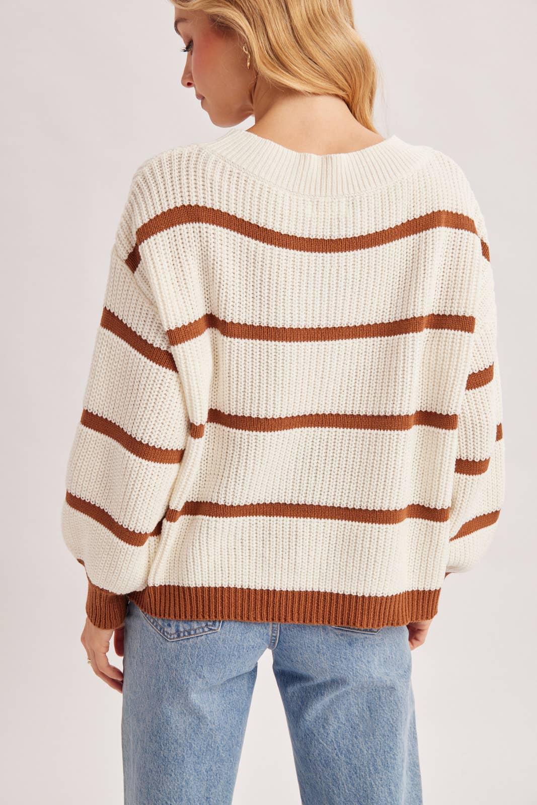 Slouchy Stripe Knit Sweater