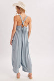 BOHO CROSS-BACK RELAXED SLEEVELESS JUMPSUIT