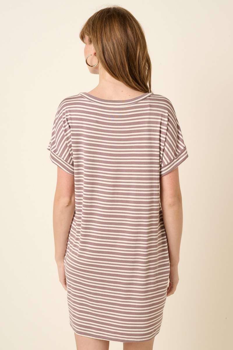 STRIPE DOLMAN T SHIRT DRESS
