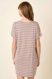 STRIPE DOLMAN T SHIRT DRESS