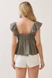 Gauze Baby Doll Ruffle Top