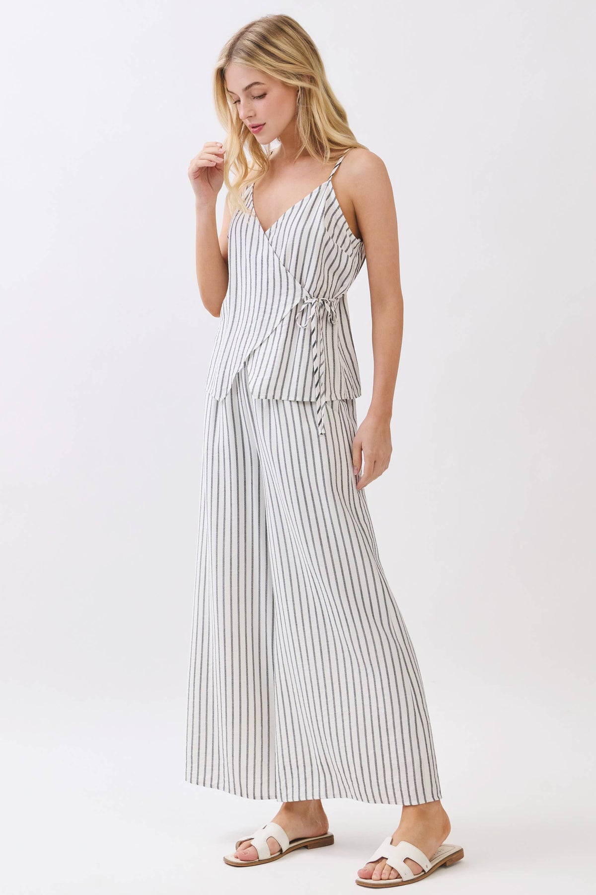 Stripe Wide Leg Pants
