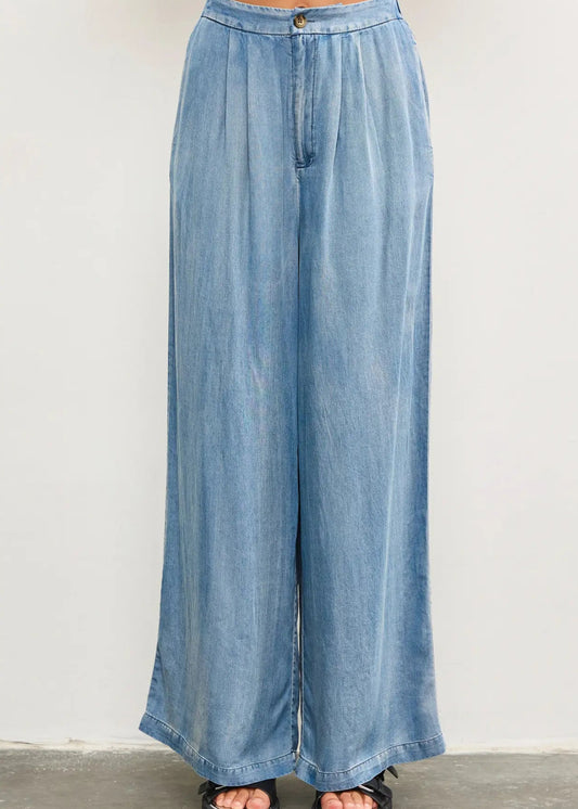Denim Wide Leg Pants