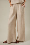 Pleat Waist Wide Leg Pant