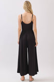 Flare Wide Leg Jumpsuit W/ Adjustable Strap