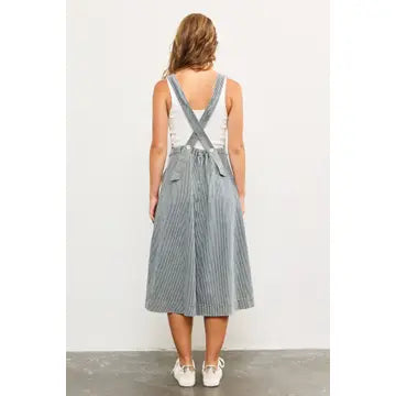Striped Suspenders Dress