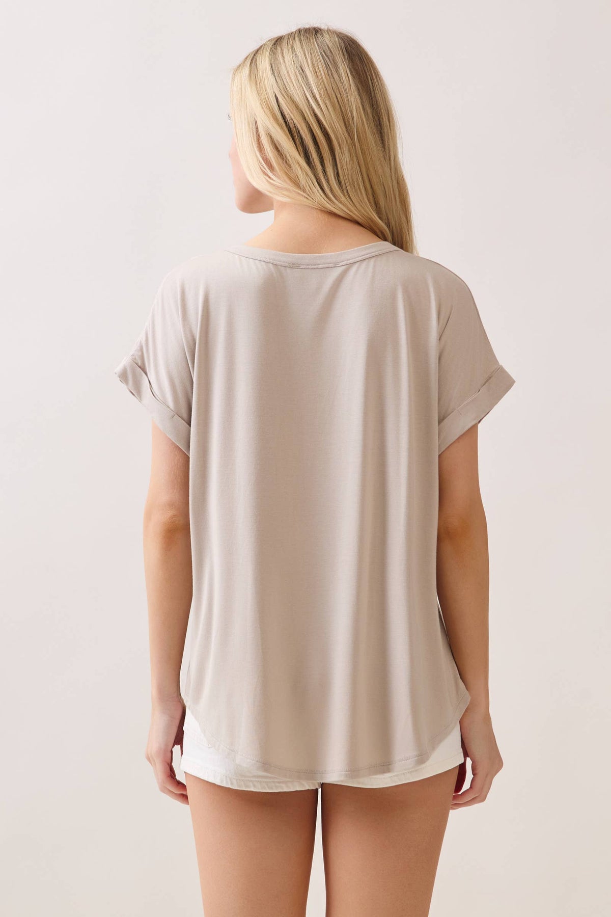 Solid Crew Neck Short Sleeve Top