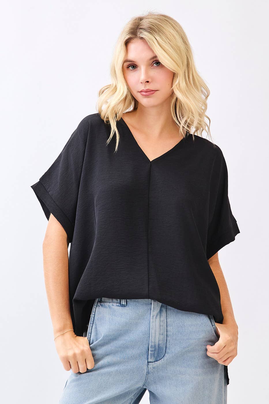 AIRFLOW DOLMAN SLEEVE WOVEN TOP
