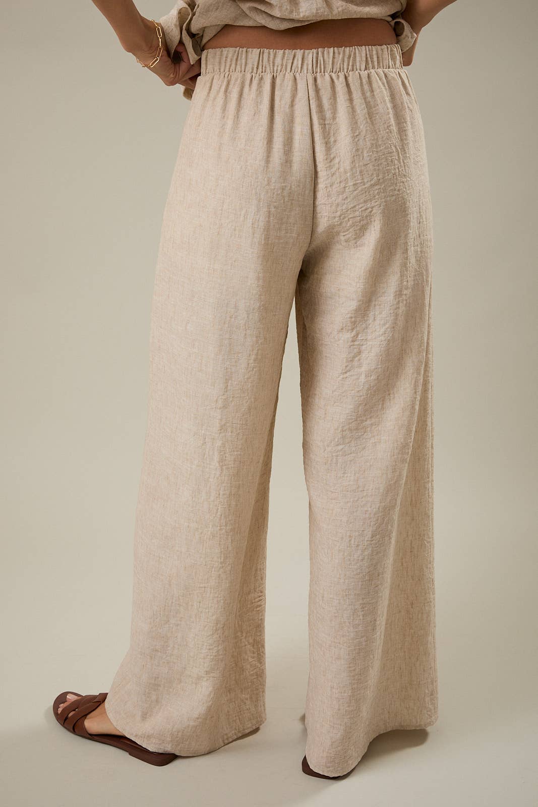 Pleat Waist Wide Leg Pant