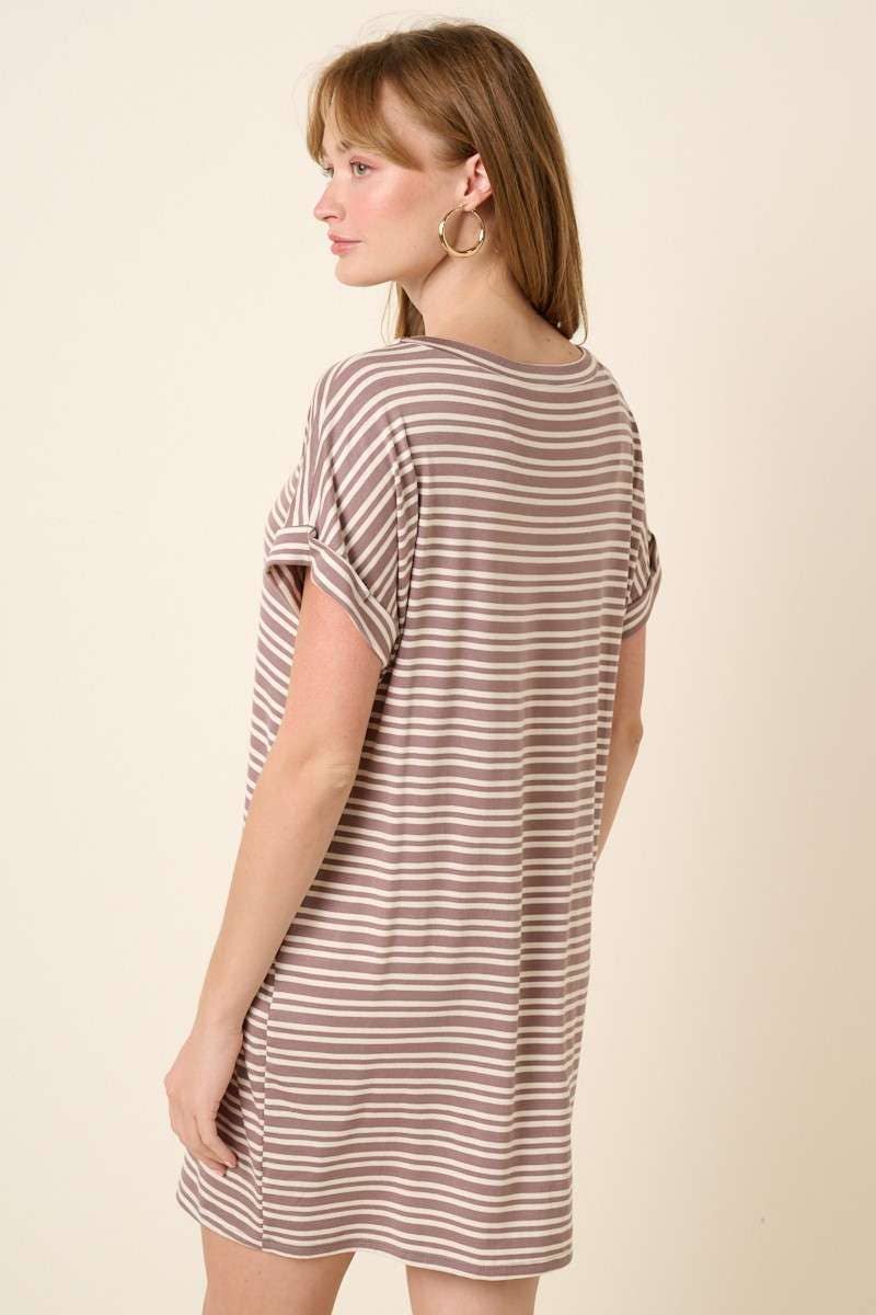 STRIPE DOLMAN T SHIRT DRESS