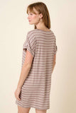 STRIPE DOLMAN T SHIRT DRESS