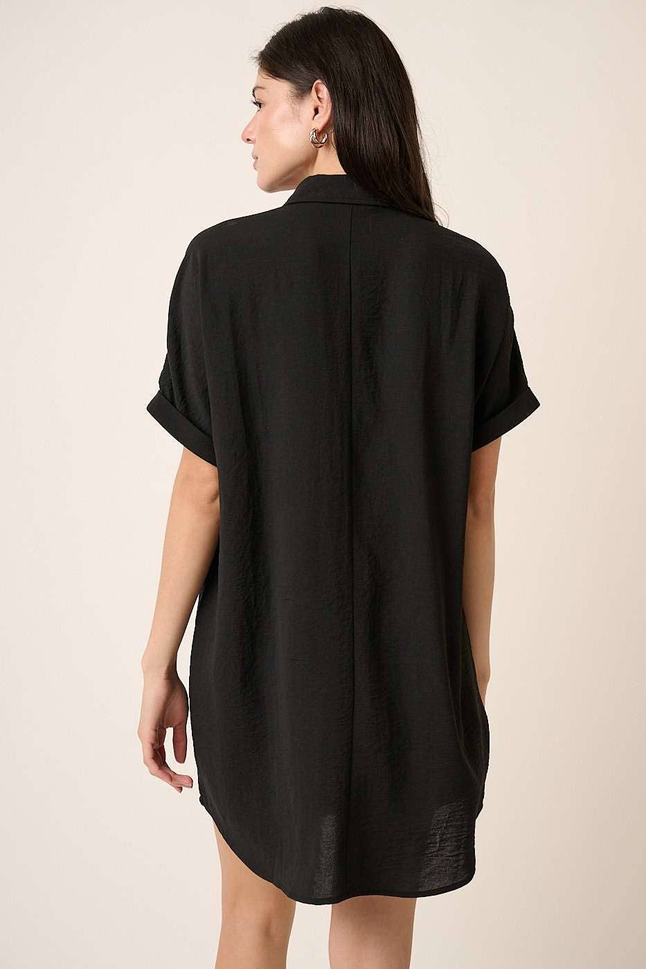 AIRFLOW DOLMAN SHORT SLEEVE MINI SHIRT DRESS