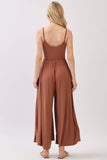 Flare Wide Leg Jumpsuit W/ Adjustable Strap
