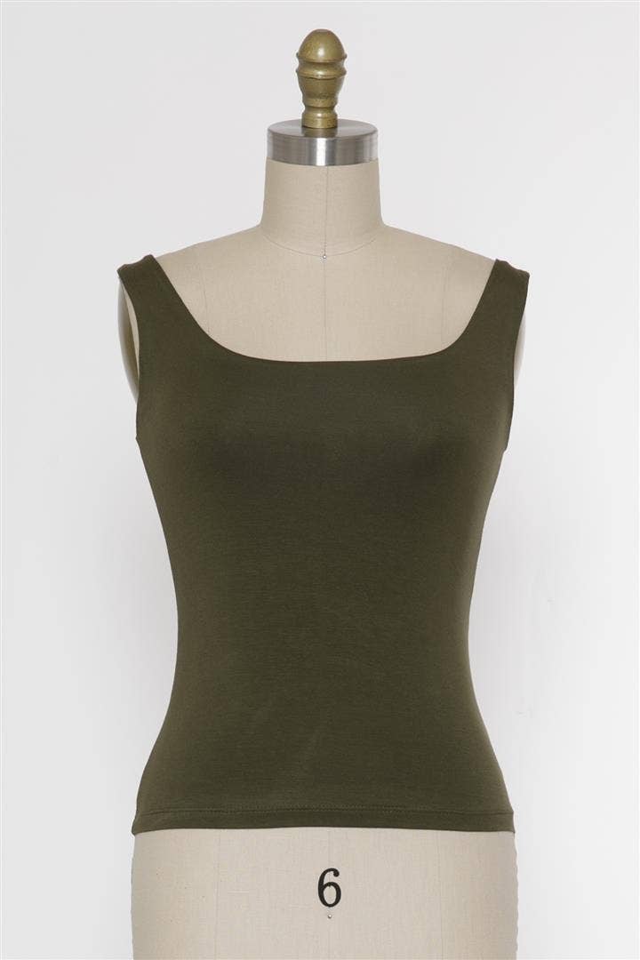 Double Layer Square Neck Tank Top