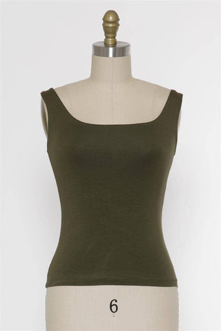 Double Layer Square Neck Tank Top