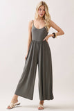 Flare Wide Leg Jumpsuit W/ Adjustable Strap