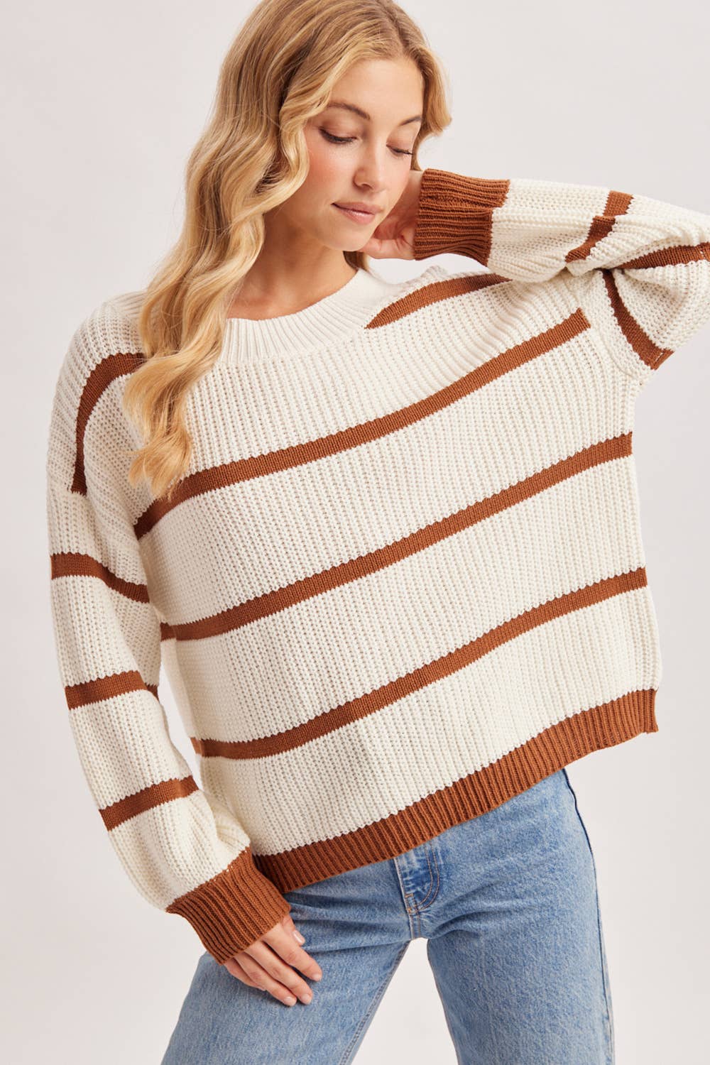 Slouchy Stripe Knit Sweater