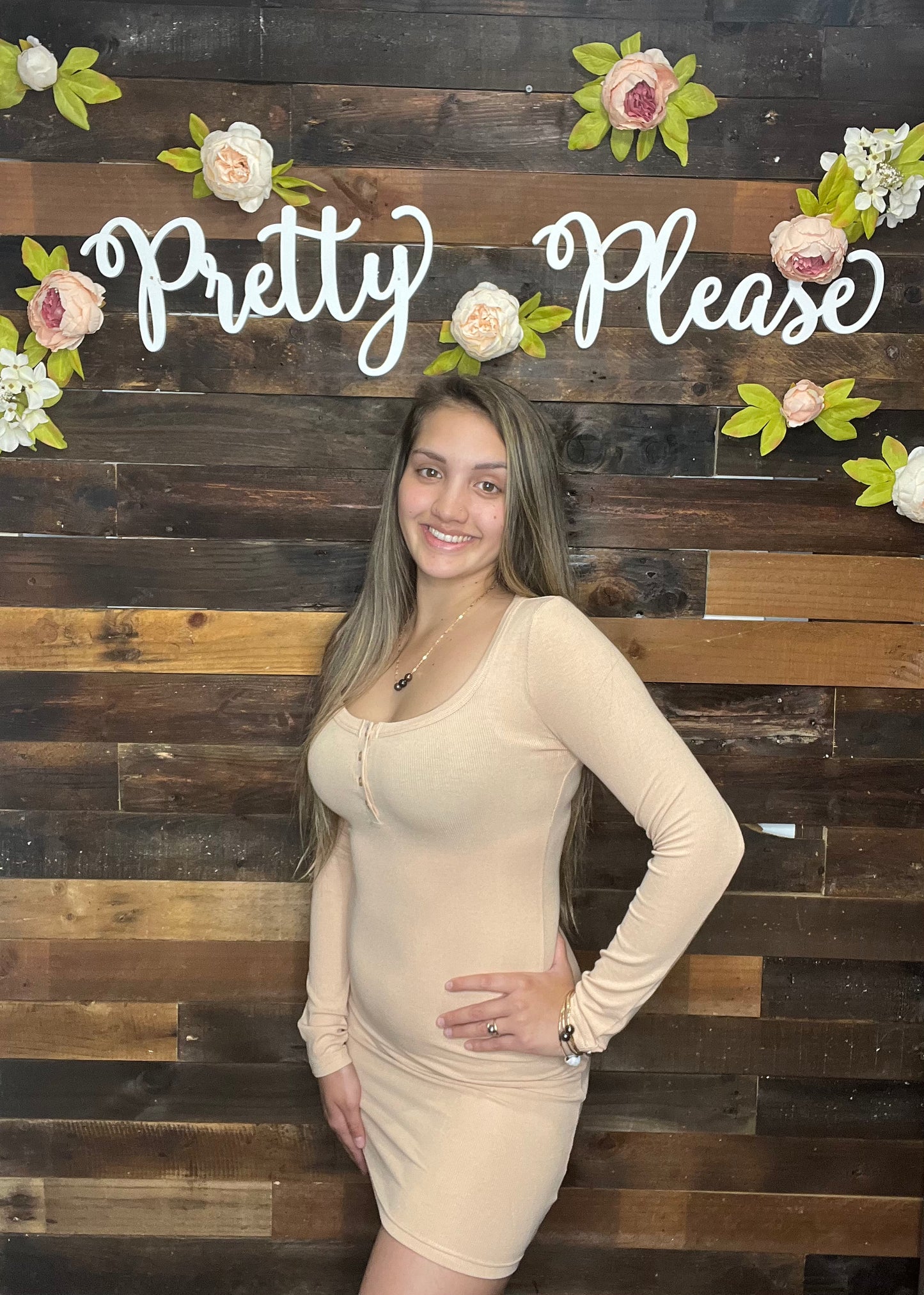 Ribbed Long Sleeve Dress