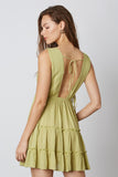 Ruffled Deep V Swing Dress