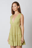 Ruffled Deep V Swing Dress
